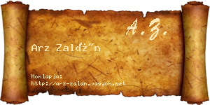 Arz Zalán névjegykártya