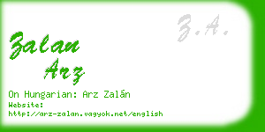 zalan arz business card